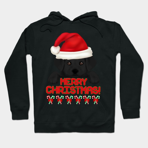 Merry Christmas Black Labrador Retriever Puppy! Especially for Lab owners! Hoodie by rs-designs